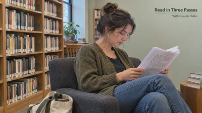 A Three-Pass Workflow for Reading Difficult Articles With Claude