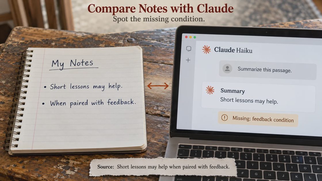 Compare Claude’s Summary With Your Own Notes: A Practical Omission Check