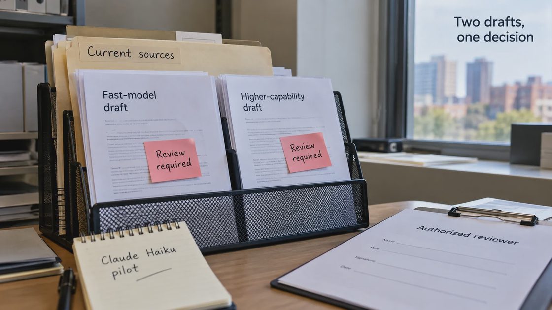 Review Across Model Tiers Drafts from different model tiers both remain subject to source and policy review.